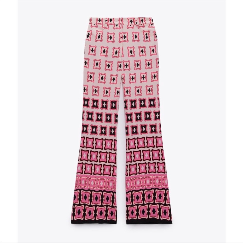 NWT Zara print flared high waisted pants - Picture 2 of 12
